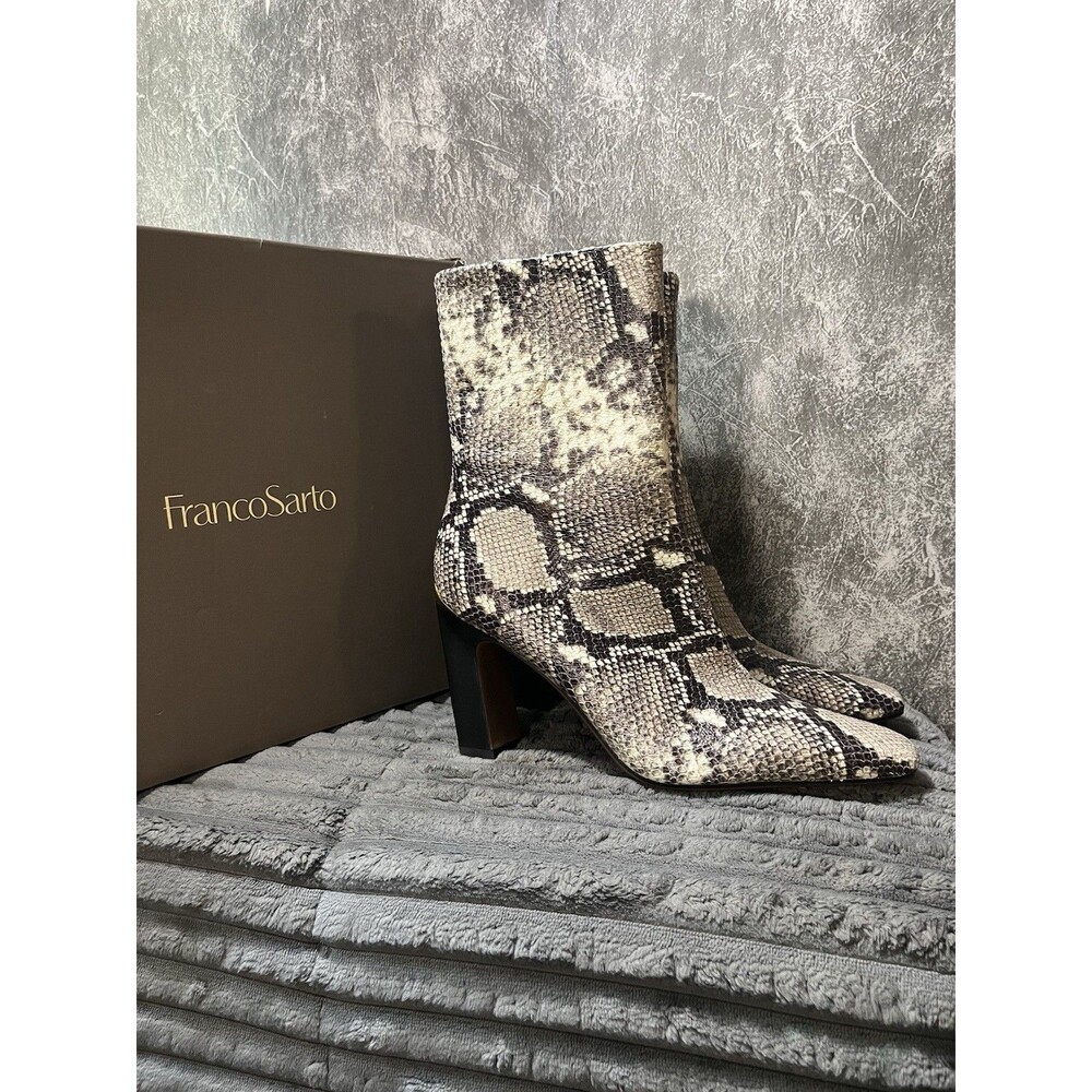 Franco Sarto Snake Skin Ankle Boots NIB 8.5